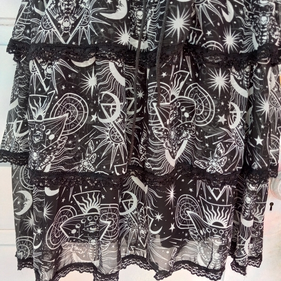 Killstar New Moon layered goth witchy skirt w/corset lacing waist band! SOLD! - Picture 8 of 11